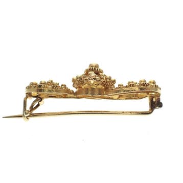 Vintage gouden S-broche van Zeeuwse knopen; Filigrain tec..., Ophalen of Verzenden, Gebruikt, Goud, Goud