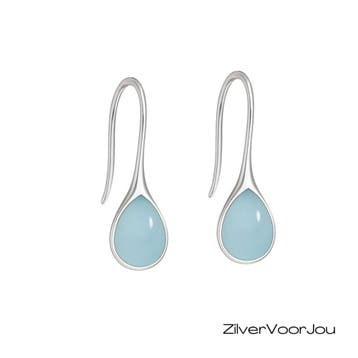 Elegante 925 zilveren haakoorbellen met druppelvormige licht, Verzenden, Nieuw, Zilver
