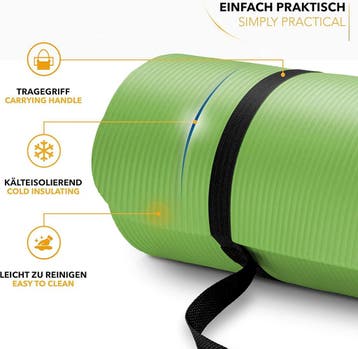 Yogamat - Fitness mat - Sportmat - Yoga mat extra dik - Groe, Verzenden, Zo goed als nieuw