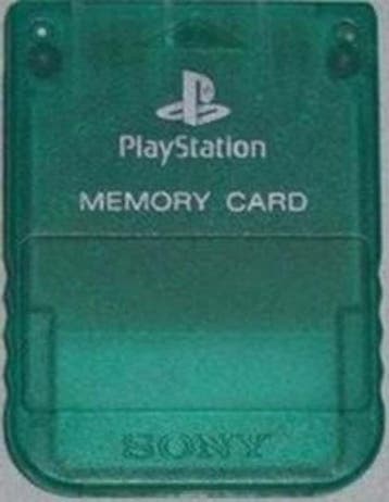 Sony PS1 1MB Memory Card Transparant Groen (PS1 Accessoires), Spelcomputers en Games, Ophalen of Verzenden, Zo goed als nieuw