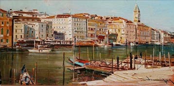 Vincenzo Aprile (1952) - Gondole a Venezia, Antiek en Kunst