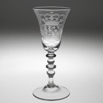 Wijnglas - Prinses van Oranje, Anna van Hannover - Loodglas, Antiek en Kunst