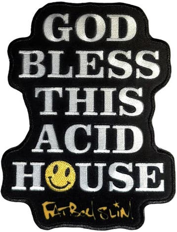 Fatboy Slim - God Bless Opstrijk Patch officiële merchandise, Ophalen of Verzenden, Nieuw, Kleding