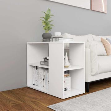 vidaXL Bijzetkast 60x30x50 cm bewerkt hout wit, Minder dan 50 cm, Verzenden, Nieuw, Minder dan 100 cm