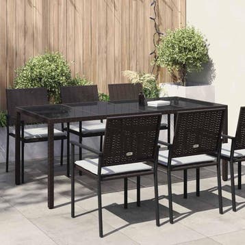 vidaXL Tuinstafel Bruin poly rattan, Verzenden, Nieuw