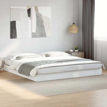 vidaXL Bedframe zonder matras 180x200 cm spaanplaat wit, Huis en Inrichting, Eenpersoons, Verzenden, Wit, Nieuw