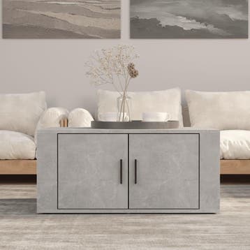 vidaXL Salontafel 80x50x36 cm bewerkt hout betongrijs, 50 tot 100 cm, Verzenden, Nieuw, 50 tot 100 cm