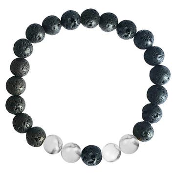 Fako Bijoux - Buddha Armband - Howliet Kwartet - Lavasteen, Verzenden, Nieuw