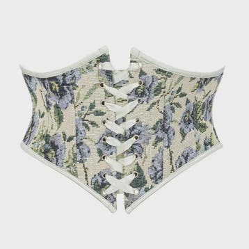 Bloemenprint Corset met Vetersluiting en Rits - Steampunk Go, Kleding | Dames, Ondergoed en Lingerie, Verzenden