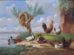 Albertus Verhoesen (1806-1881) - Pluimvee in landschap, Antiek en Kunst, Kunst | Schilderijen | Klassiek