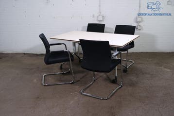Tweedehands Kusch+Co klaptafel ahorn 160x80 verrijdbaar grij, Verzenden, Gebruikt