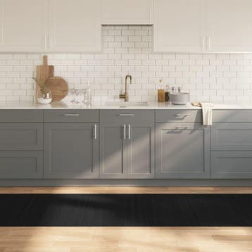 vidaXL Vloerkleed rechthoekig 80x500 cm bamboe zwart, Verzenden, Nieuw, Zwart