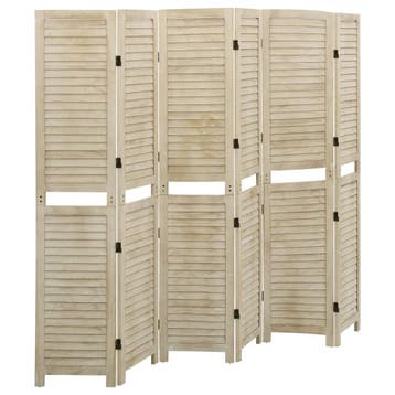 vidaXL Kamerscherm met 6 panelen 210x165 cm massief, Huis en Inrichting, Woonaccessoires | Kamerschermen, Verzenden, Nieuw