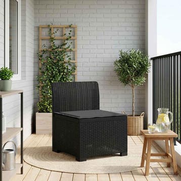 vidaXL Eénpersoons Tuinbank met Kussen Rattan Look PP, Verzenden, Nieuw