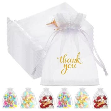 Fako Bijoux - Organza Zakjes Met Print - Thank You - 10x15, Verzenden, Nieuw