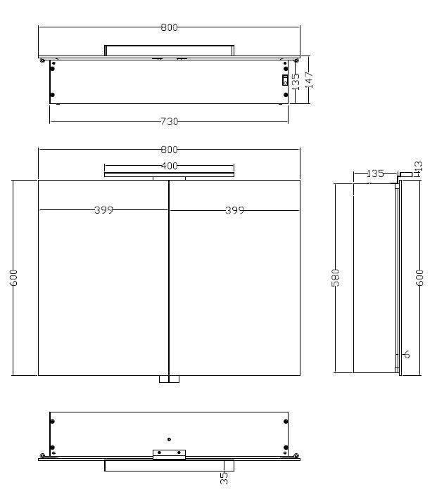 Wiesbaden Luxe spiegelkast +Led verlichting 80x60x14cm, Huis en Inrichting, Woonaccessoires | Spiegels, Ophalen of Verzenden