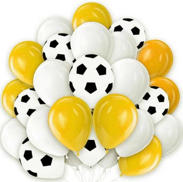 Ballonboog pakket Voetbal goud, zwart en wit, Verzenden, Nieuw, Overige typen