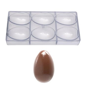 Chocolade Holvorm Chocolate World Ei Facet (6x) 86x56x30mm, Verzenden, Nieuw