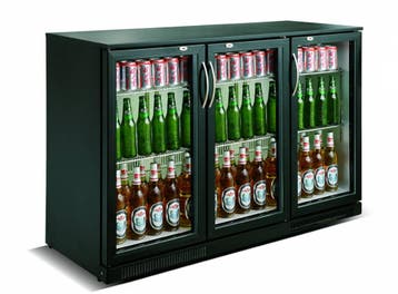 Barkoelkast zwart 3 glazen deuren HorecaTraders, Verzenden, Nieuw in verpakking
