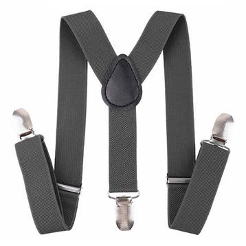 Fako Fashion - Kinder Bretels - Effen - 65cm - Donkergrijs, Kinderen en Baby's, Verzenden, Nieuw