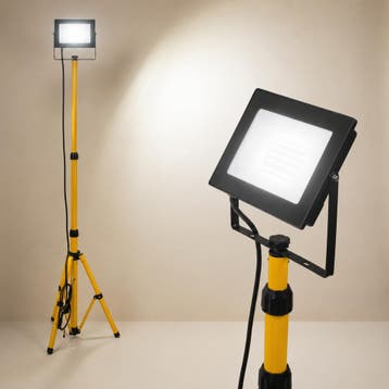 Enkele LED Bouwlamp 1x 50W op statief | 4500K - Naturel wit, Ophalen of Verzenden, Nieuw, 50 tot 200 watt, Lamp met armatuur