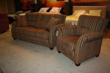 2,5-zits bank + fauteuil, Hout, 150 tot 200 cm, 75 tot 100 cm, Rechte bank