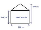 Classic Plus Party-tent PVC 3x3x2 mtr in Wit-Grijs, Verzenden, Nieuw
