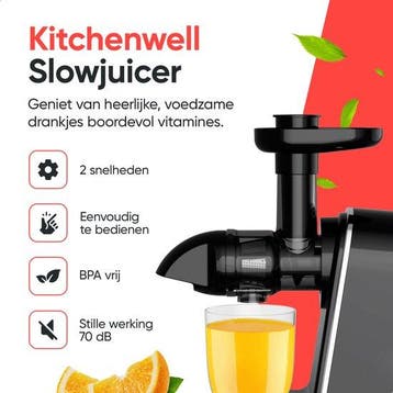 2dekans | Kitchenwell Slowjuicer - 700ml - Juicer met, Ophalen of Verzenden, Zo goed als nieuw