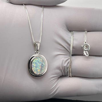 Zilver - Hanger - opaal