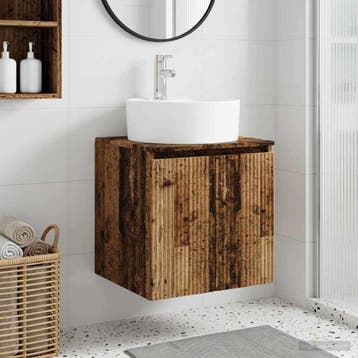 vidaXL Wandgemonteerde wastafelmeubel Oud hout 49,5 x 44,5 x, Verzenden, Nieuw