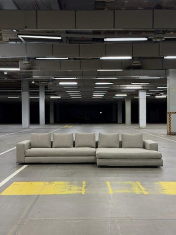 Minotti Hamilton Hoekbank | Taupe | NIEUWSTAAT + Garantie, 300 cm of meer, Ophalen of Verzenden, Zo goed als nieuw, Bank Hoekbank Bankstel Bankje Loungebank Banken Chaise Lounge 