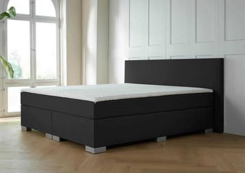 ACTIE! Boxspring Nantes 160 200 Zwart, Huis en Inrichting, Slaapkamer | Boxsprings, Verzenden, Zwart, 200 cm, Modern