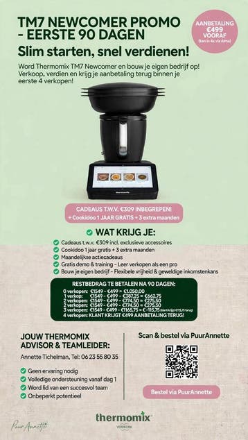 Word Newcomer Advisor | Bestel de TM7 voor € 499,- (4x Alma), Verzenden, Nieuw, 3 snelheden of meer, 2 tot 3 liter