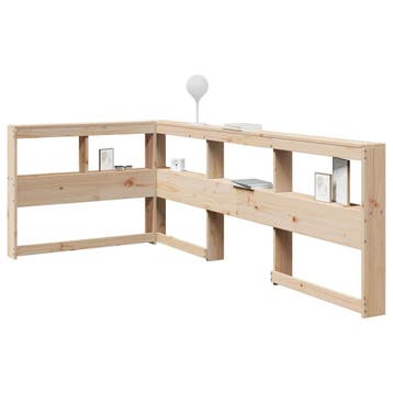 vidaXL Boekenkast Hoofdeinde L-vormig 75 cm massief, Verzenden, Nieuw, Bruin, Hout
