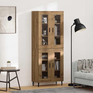 vidaXL buffetkast 2 pcs Artisan Eiken Geengineerd Hout en, Minder dan 50 cm, Verzenden, Nieuw, Minder dan 100 cm