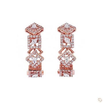 Oorbellen - 14 karaat Roségoud - 1.32ct. tw. Diamant, Nieuw