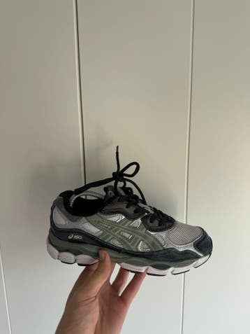Asics Gel-NYC  – Grijs/Legergroen – Maat 38, Verzenden, Sneakers of Gympen, Gedragen, Asics