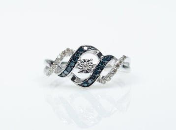 Zonder minimumprijs - Ring - 925 zilver - 0,30 ct diamanten, Sieraden, Tassen en Uiterlijk, Ringen, Nieuw