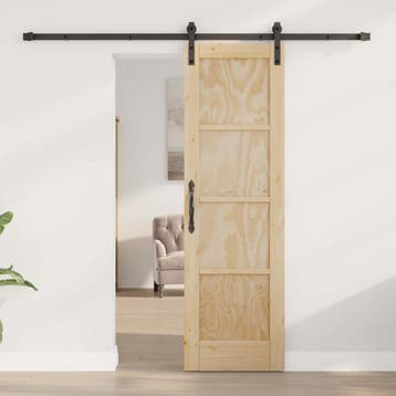 vidaXL Schuifdeur 61 x 198,5 cm Bewerkt hout Naturel, Verzenden, Nieuw