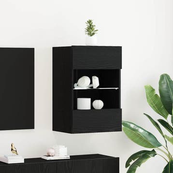 vidaXL Tv-meubelset 40 x 30 x 60,5 cm Zwart Bewerkt hout, Minder dan 50 cm, Verzenden, Nieuw, Minder dan 100 cm