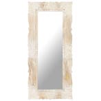 vidaXL Spiegel 110x50 cm massief mangohout wit, Huis en Inrichting, Woonaccessoires | Spiegels, Verzenden, Nieuw