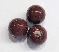 3x Keramiek kraal rond Bruin 18mm (Keramiek kralen, Kralen), Ophalen of Verzenden, Nieuw, Kraal