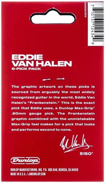 Jim Dunlop Eddie Van Halen Frankenstein plectrum 0.60 mm, Muziek en Instrumenten, Ophalen of Verzenden, Nieuw, Elektrische gitaar
