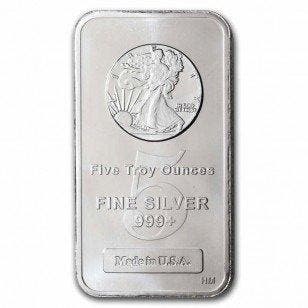 5 Troy Ounce - Zilver .999 - 5 oz Walking Liberty 999 Fine, Postzegels en Munten, Edelmetalen en Baren