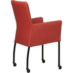 Leren eetkamerstoel Comfort met wieltjes en armleuning -, Huis en Inrichting, Stoelen, Nieuw, Leer, Ophalen of Verzenden, Modern