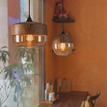 Scandinavische Houten LED Glas Hanglamp - Modern Design voor, Verzenden, Nieuw
