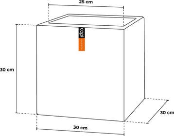 Capi Europe Bloempot vierkant Rib NL 30x30cm Lichtgrijs, Ophalen of Verzenden, Nieuw