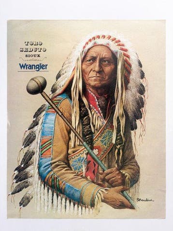 S. Nardini - Wrangler “Toro Seduto – Sioux” 60x48 cm - Jaren, Antiek en Kunst