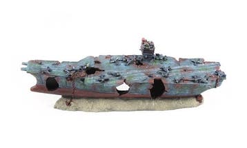 Battle ship, vliegdekschip / Aquariumdecoratie As-0013, Verzenden, Nieuw, Gevuld zeewateraquarium