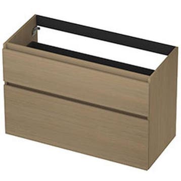 INK - Onderkast 2 Laden Greeploos met Houten Keerlijst, Ophalen of Verzenden, Nieuw